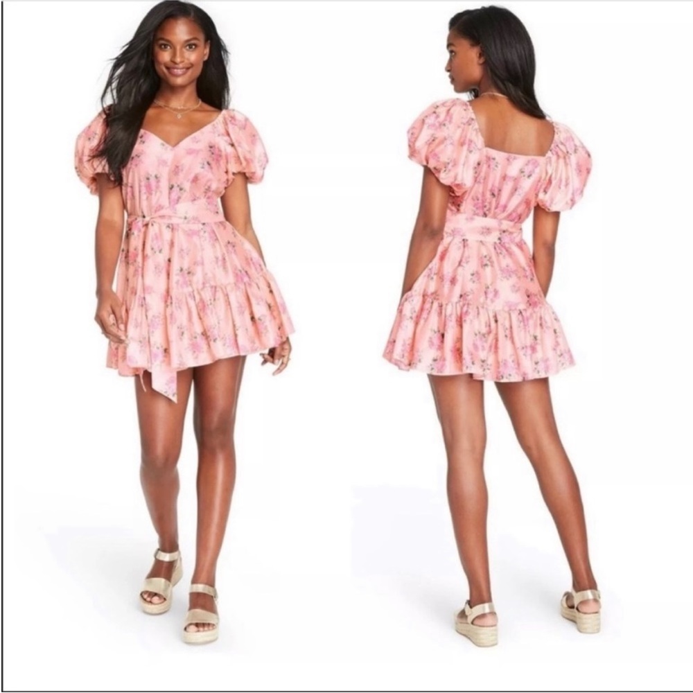 Loveshackfancy x Target Barbiecore Cecile Floral Puff Sleeve Dress size 6